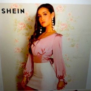 She in Brand Pink Satin Blouse